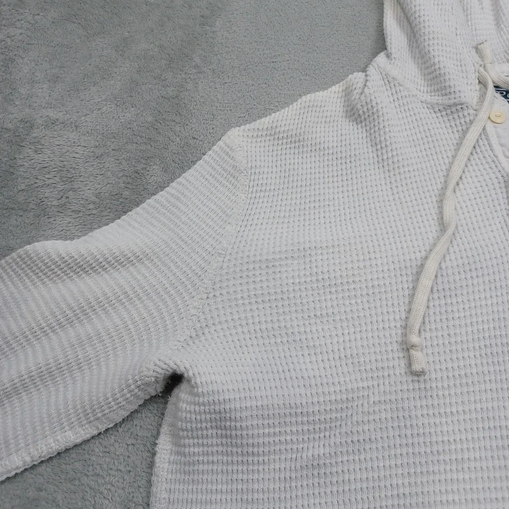 Vintage Polo Ralph Lauren Sweater Mens XL Gray Waffle Knit Hoodie Pullover